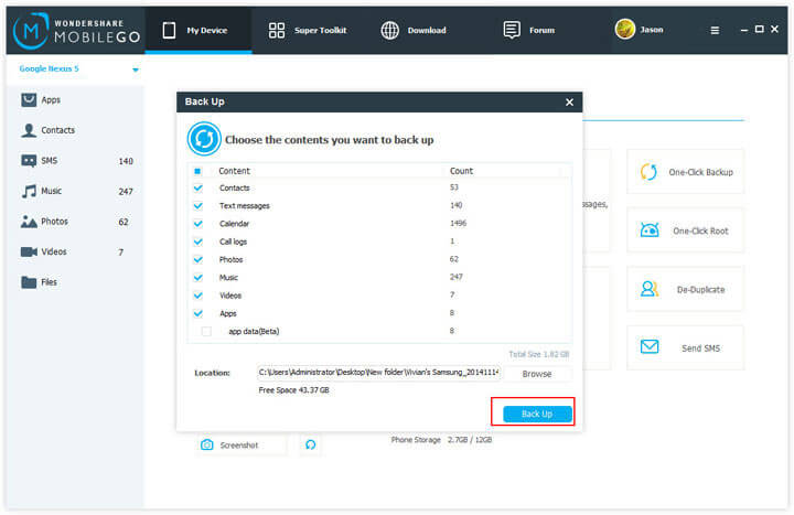 backup and restore samsung kies