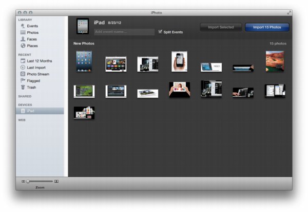 iphoto import from phone