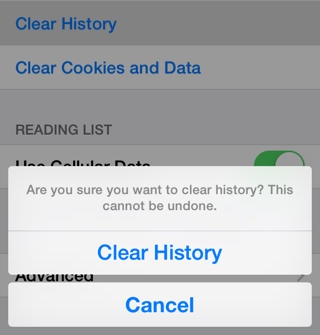 clear history