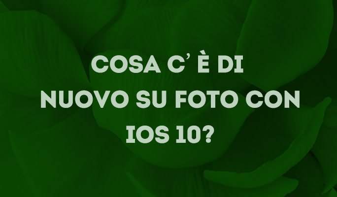 Cosa c'è di nuovo su Foto con iOS 10?