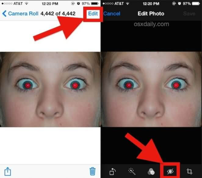iPhone Red Eye remove