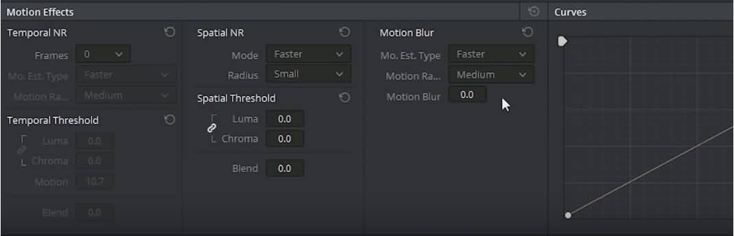 noise reduction and motion blur effects