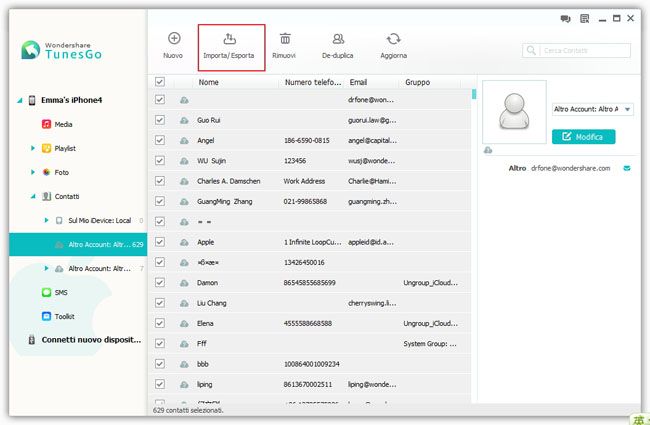 Esportare i dati di Outlook